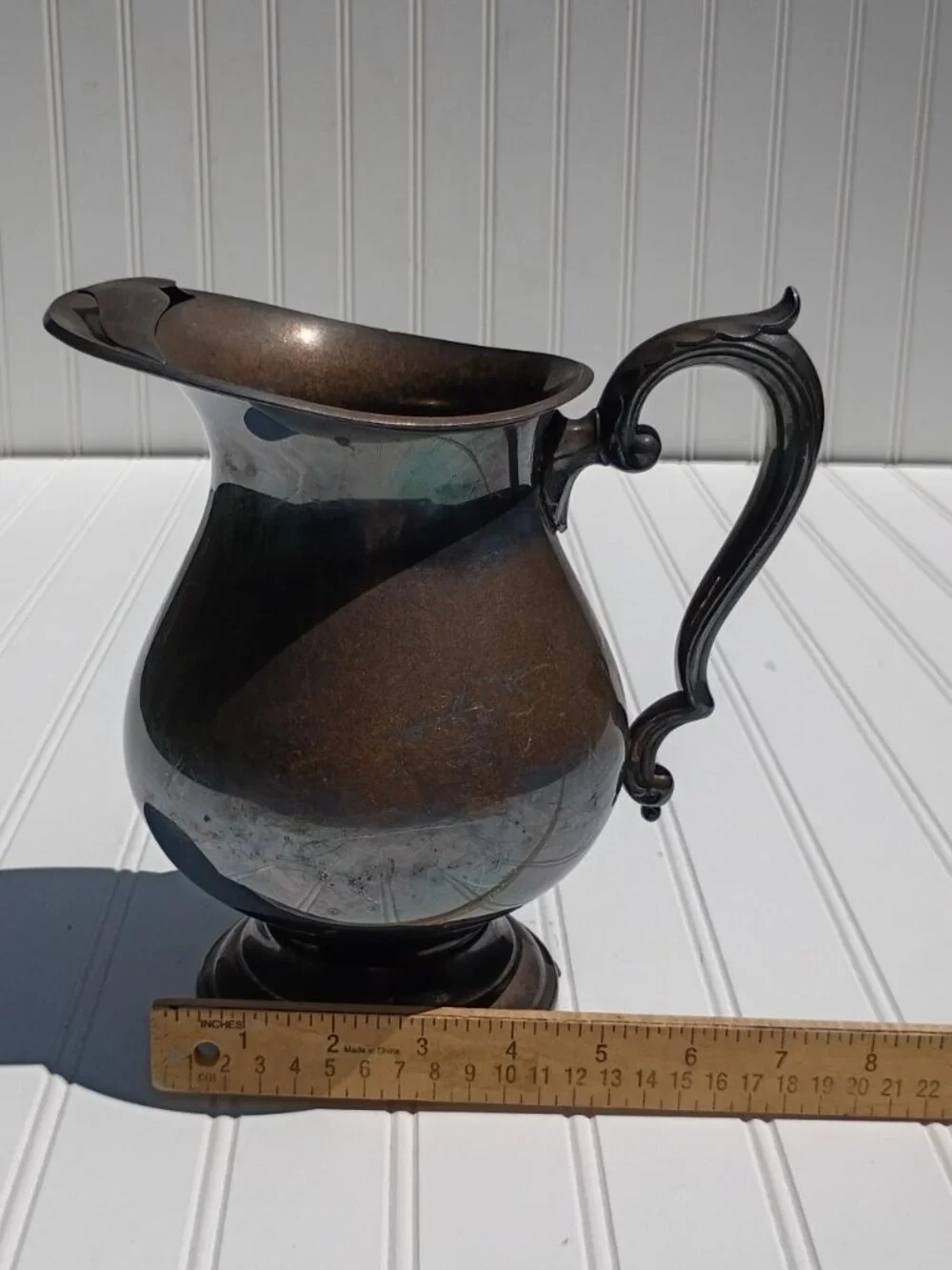 Vintage Wallace Silverplate Pitcher with Decorative Handle 2900 Made in USA MCM
